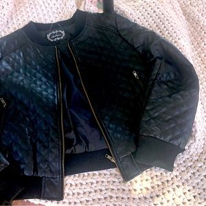 Ambiance black quilted bomber jacket
